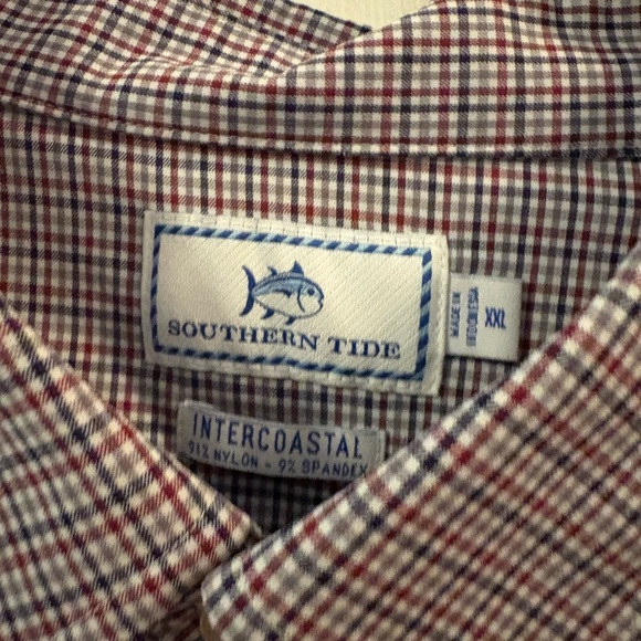 Southern Tide Men's Plaid Shirt - Blue and White - Picture 3 of 6